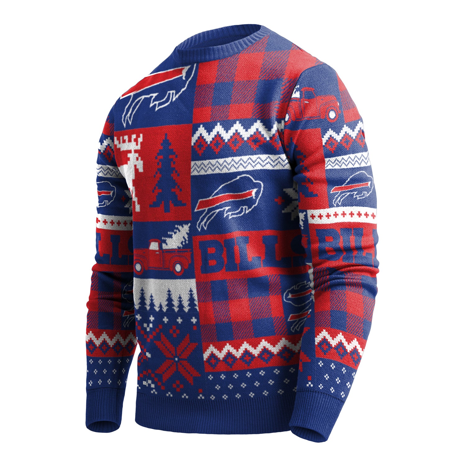 FOCO Buffalo Bills Patches Ugly Sweater Crewneck