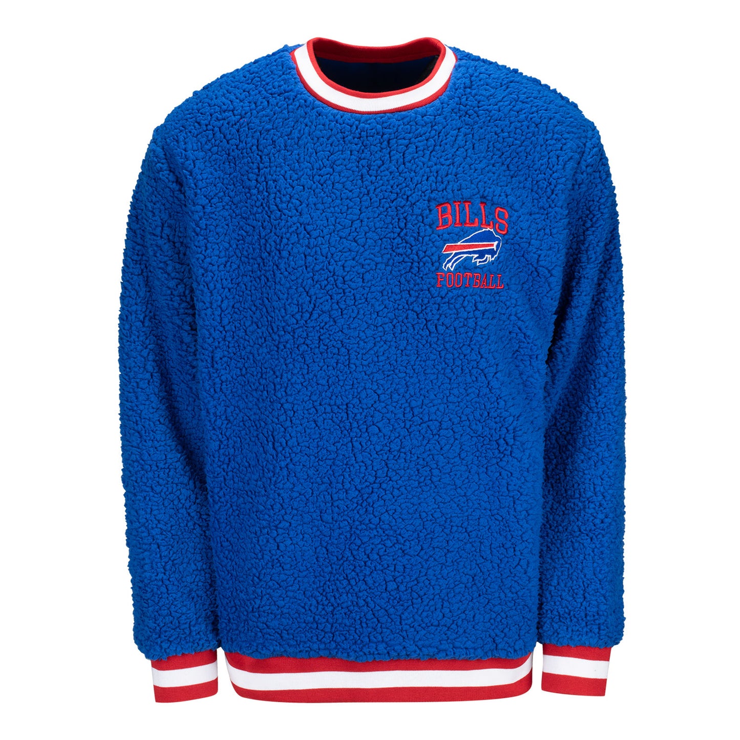 FOCO Buffalo Bills Sherpa Crewneck Sweatshirt In Blue - Front View