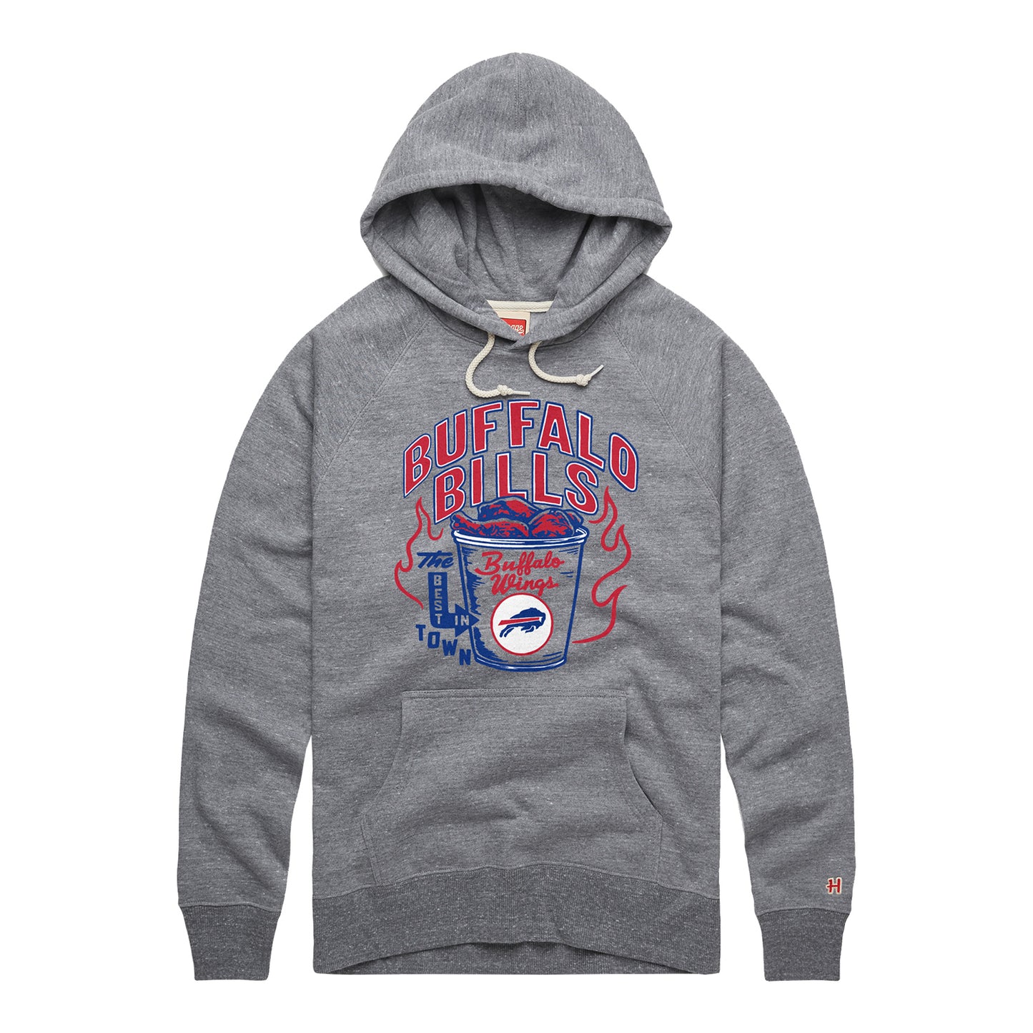 Homage x Guy Fieri Buffalo Bills "The Best in Town Buffalo Wings" Sweatshirt In Grey - Front View