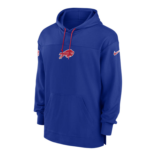 Buffalo Bills Nike Sideline Pullover Jersey Hoodie In Blue - Front View