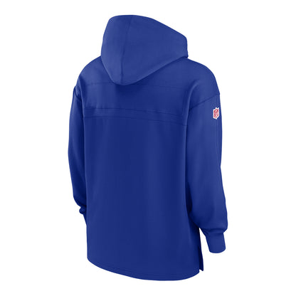 Buffalo Bills Nike Sideline Pullover Jersey Hoodie In Blue - Back View