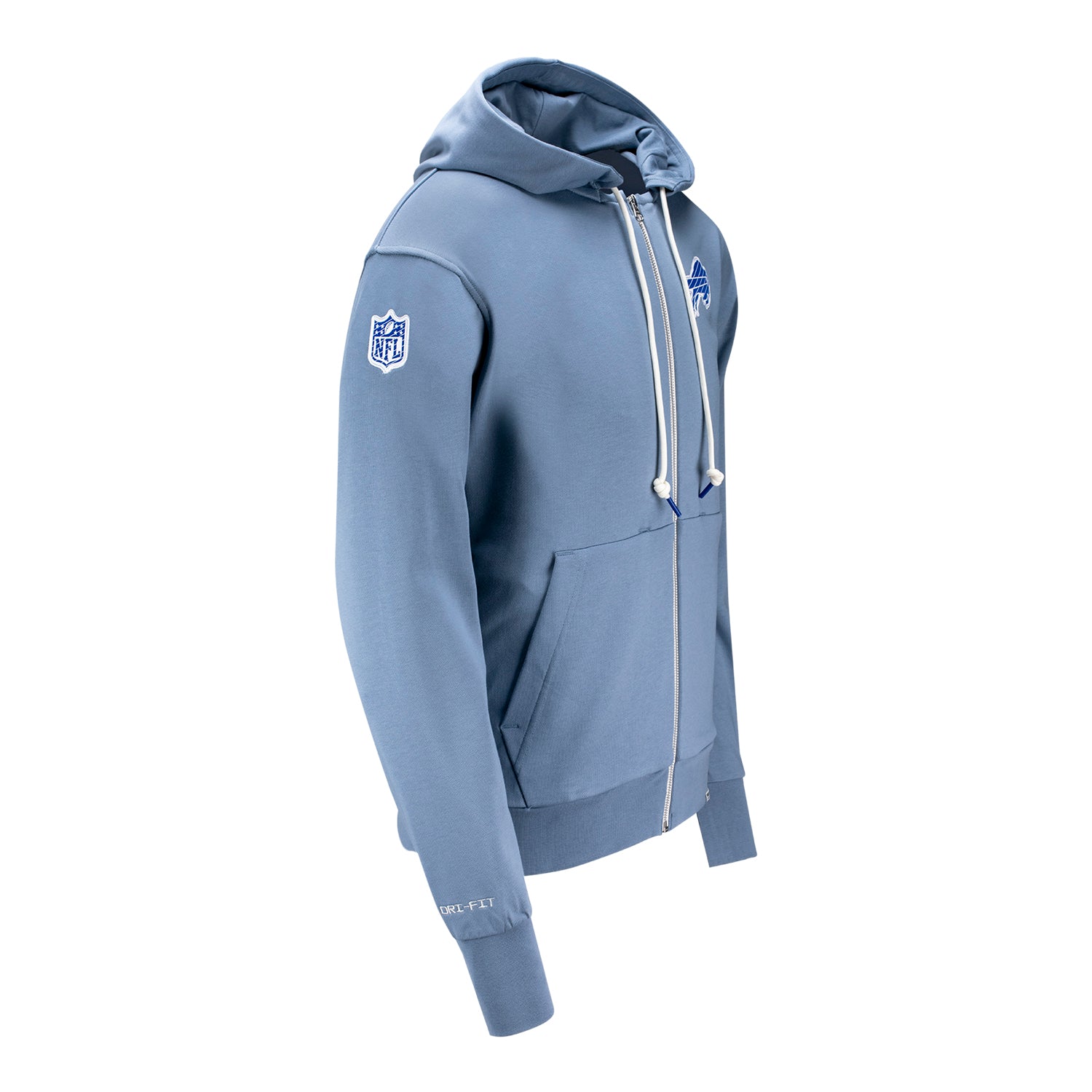 Bills Nike Sideline Fullzip Player Hoodie In Blue - Right Side View