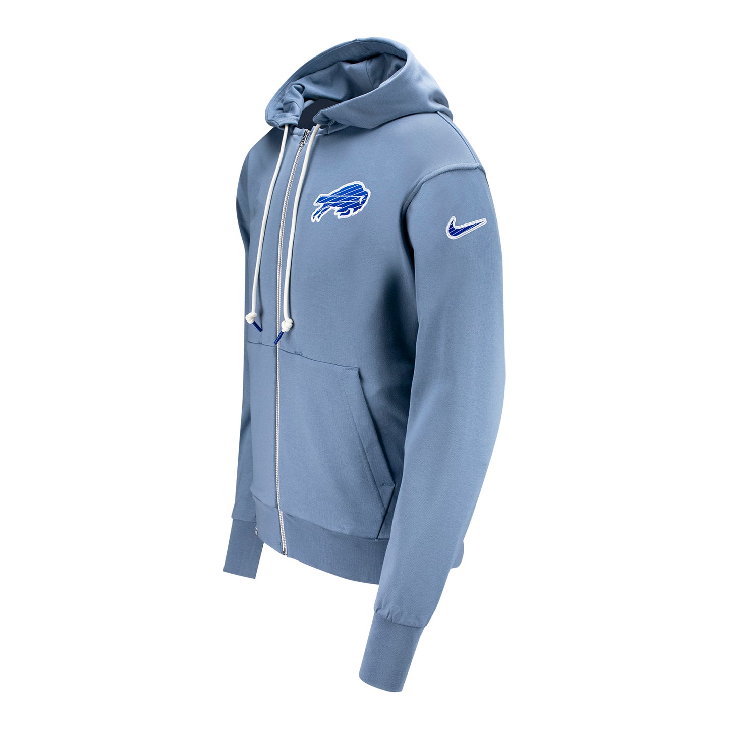 Bills Nike Sideline Fullzip Player Hoodie In Blue - Left Side View