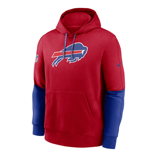 Bills Nike Sideline Team Club Pullover Hoodie - Red - Front View