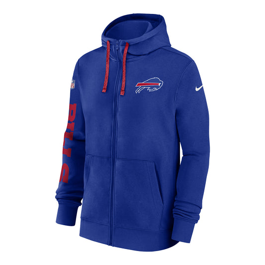 Bills Nike Sideline Team Club Full Zip In Blue - Front View