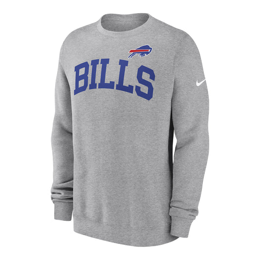 Nike Buffalo Bills Club Varsity Crew In Grey - Front View