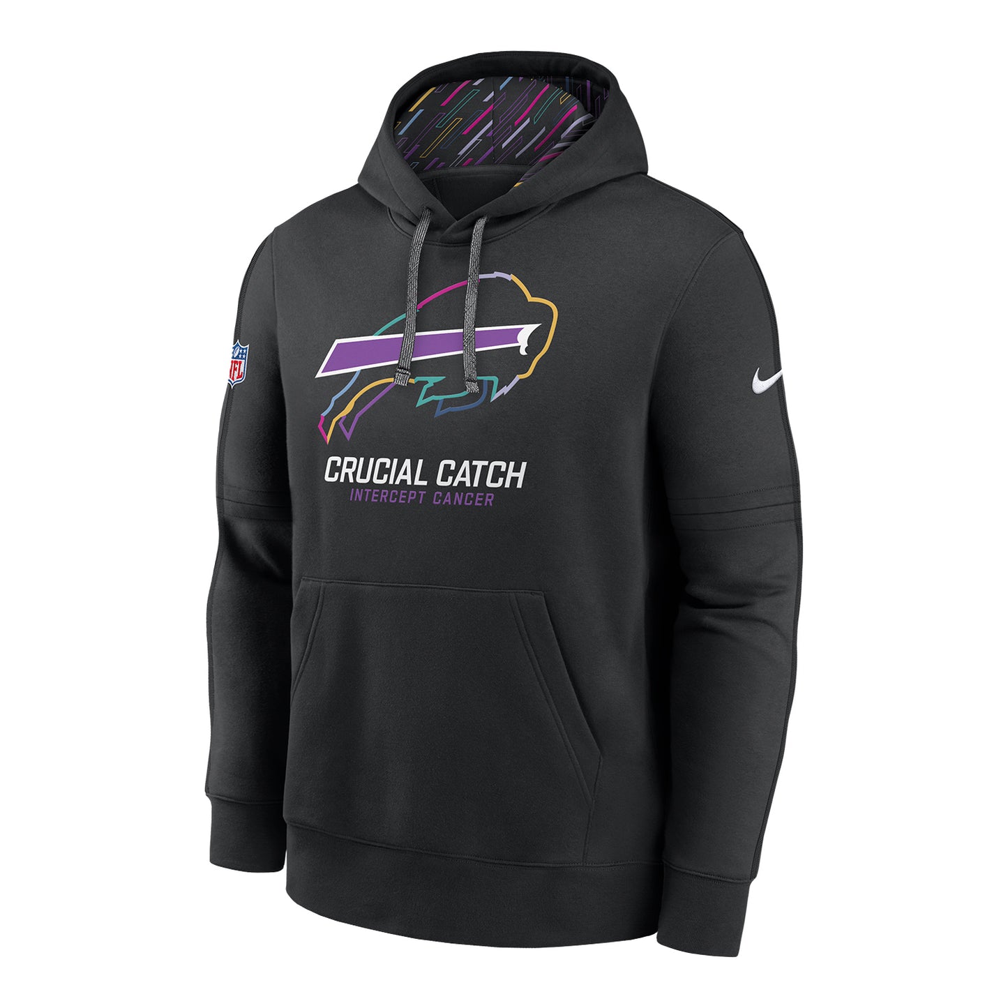 Buffalo Bills Nike Men's Crucial Catch Sweatshirt In Black - Front View