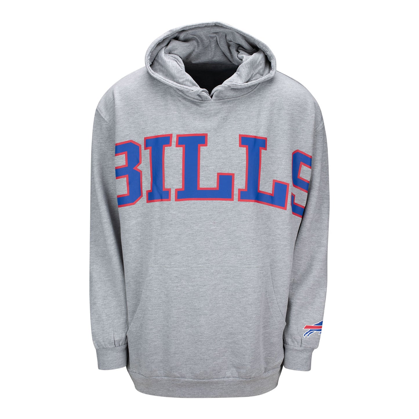 Buffalo Bills Big and Tall Team Name Hoodie In Grey - Front View