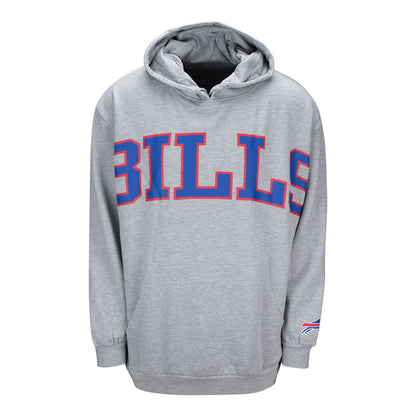 Buffalo Bills Big and Tall Team Name Hoodie In Grey - Front View