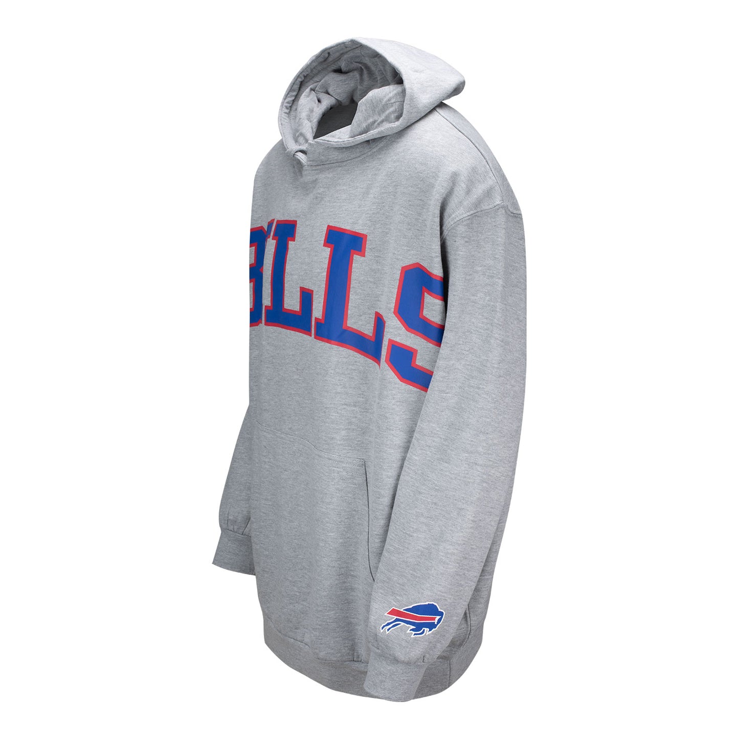 Buffalo Bills Big and Tall Team Name Hoodie In Grey - Side View