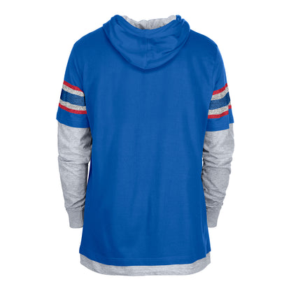 New Era Bills Layered Hoodie In Blue - Back View