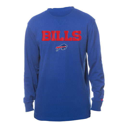 New Era Buffalo Bills Thermal Crew Neck In Blue - Front View