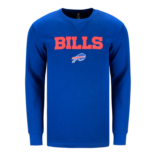 New Era Buffalo Bills Thermal Crewneck In Blue - Front View