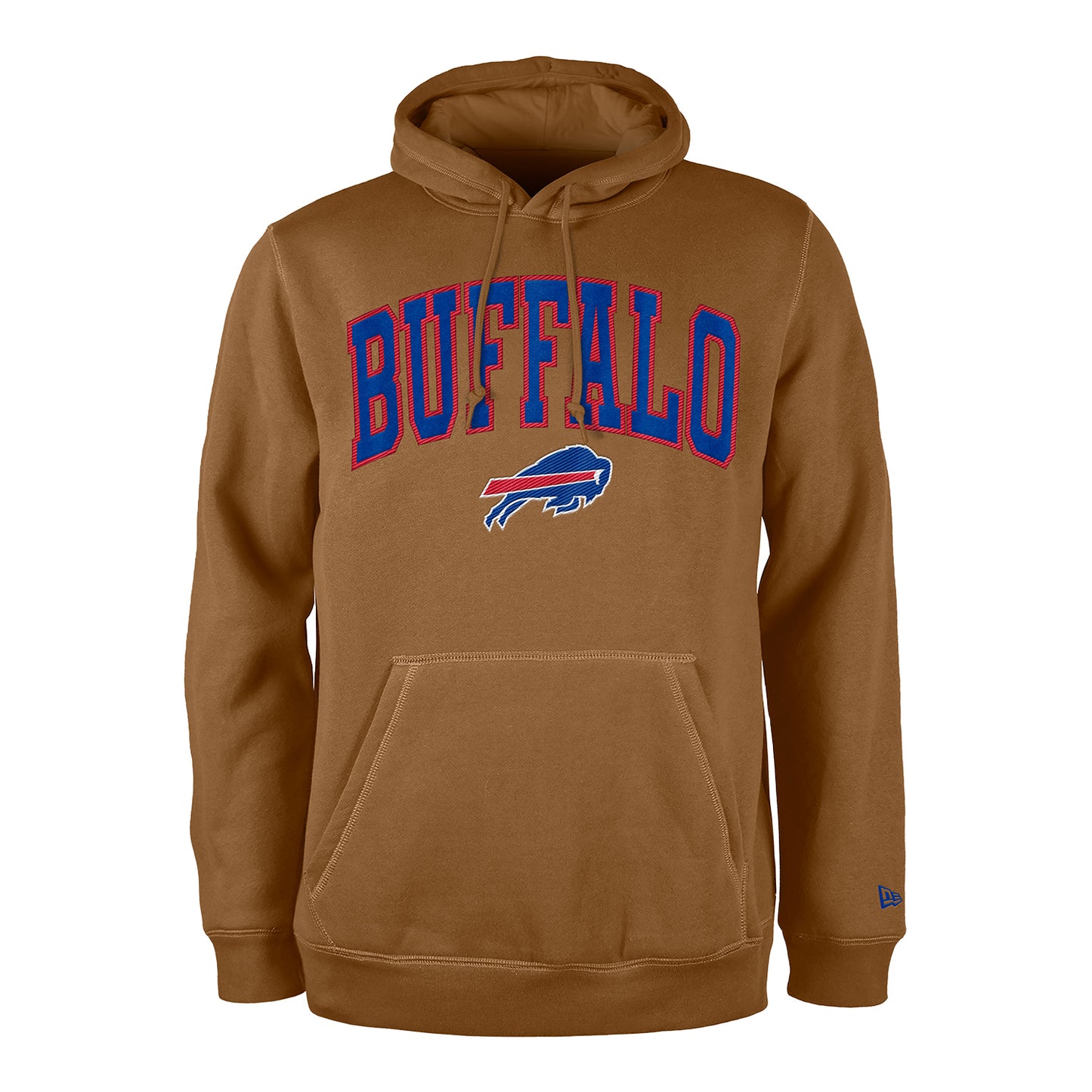 New Era Buffalo Bills Embroidered Pull Over Hoodie In Brown - Front View