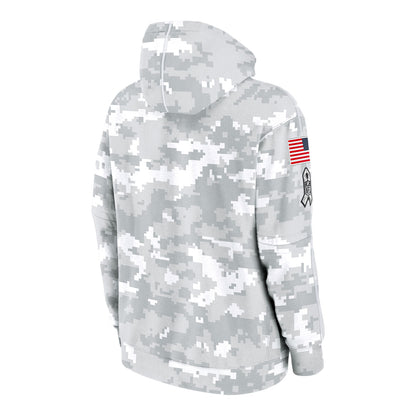 Buffalo Bills Nike Salute to Service Sweatshirt In Grey - Back View