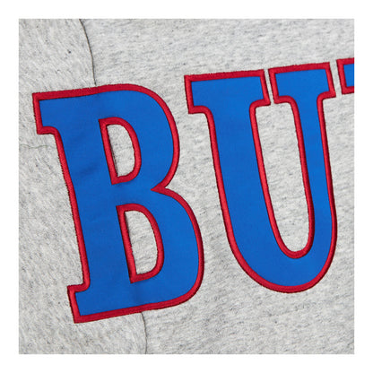 Buffalo Bills Mitchell & Ness Men's Vintage Satin Sweatshirt In Grey - Zoom View On Front Wordmark