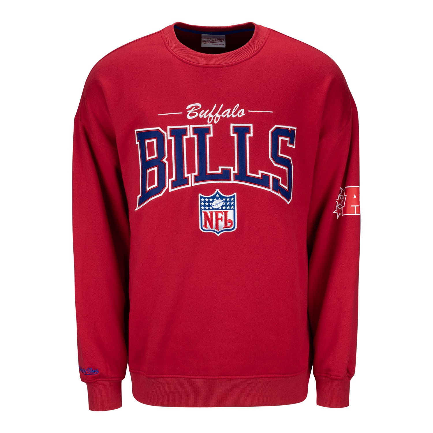 Buffalo Bills Mitchell & Ness Men's There and Back Vintage Sweatshirt In Red - Front View