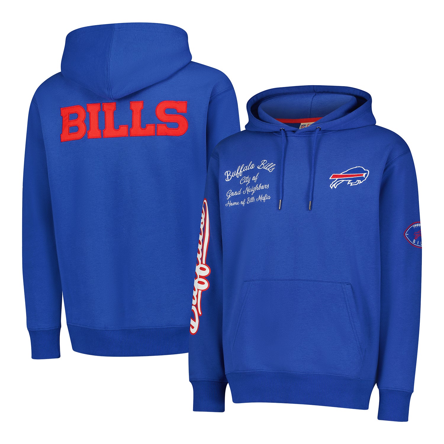 Buffalo Bills Icer Brands Bills Mafia Script Sweatshirt In Blue - Front & Back View