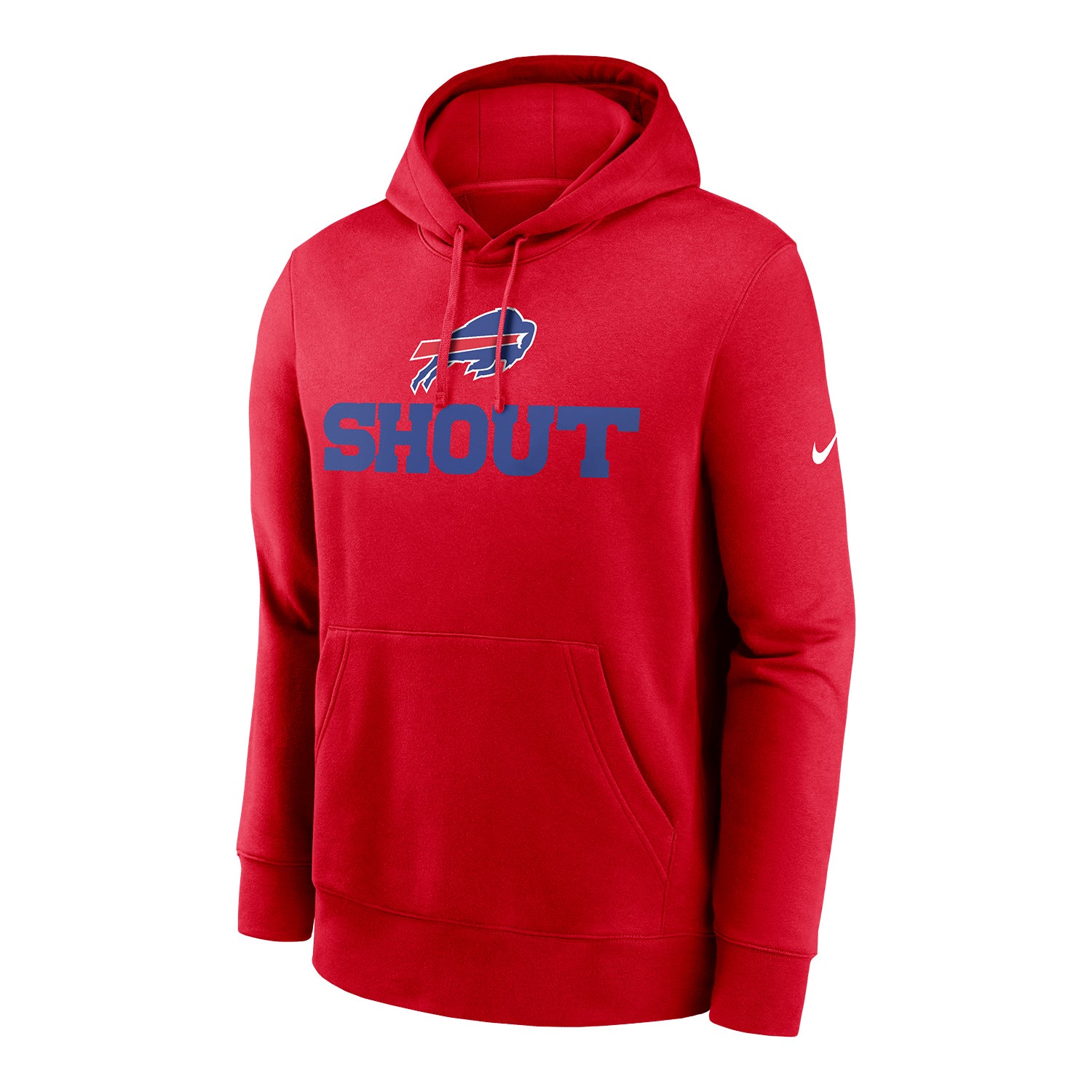 Buffalo Bills Nike Men's Shout Fleece Sweatshirt In Red - Front View