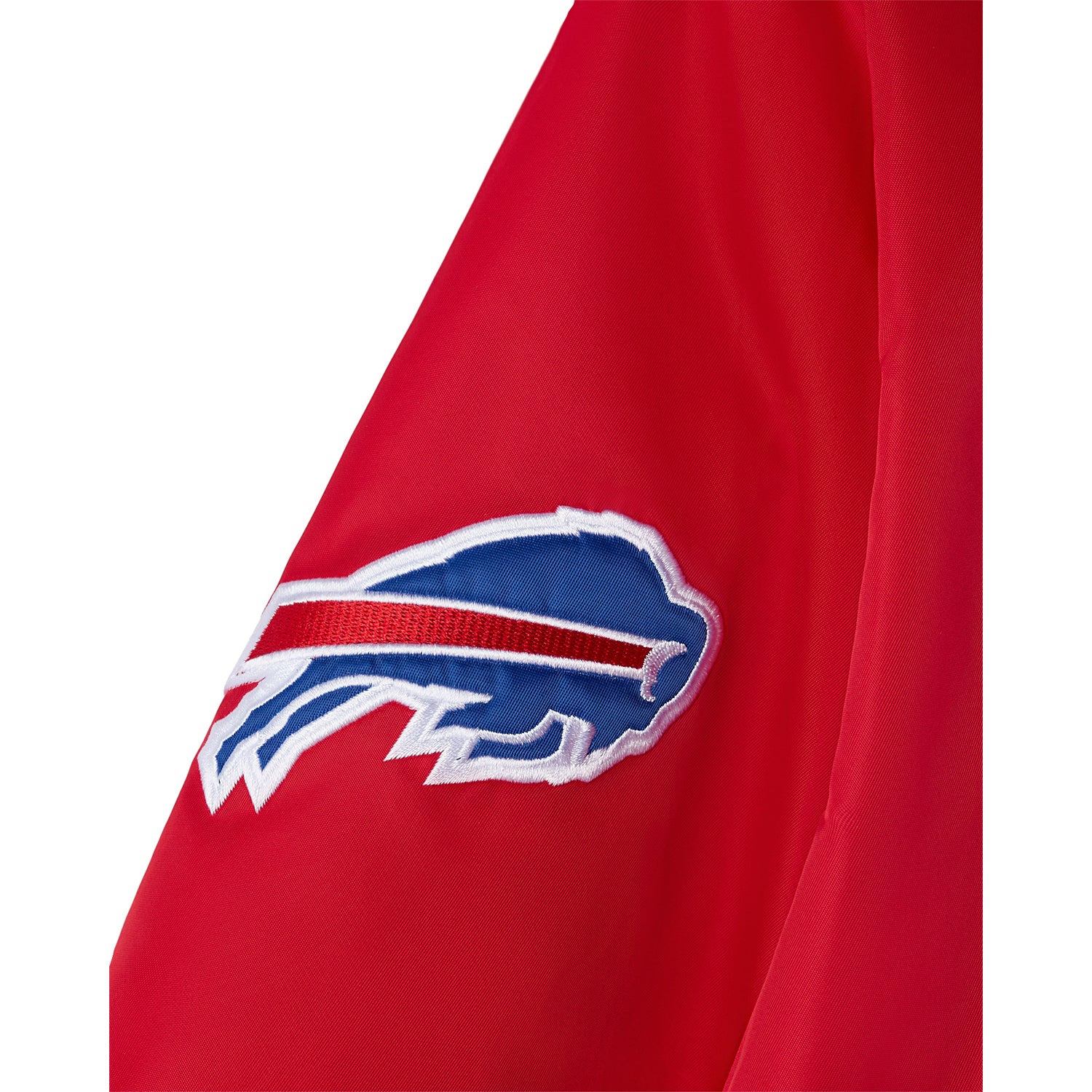 Buffalo Bills OVO x NFL Starter Nylon Popover In Red - Zoom View On Right Sleeve Logo