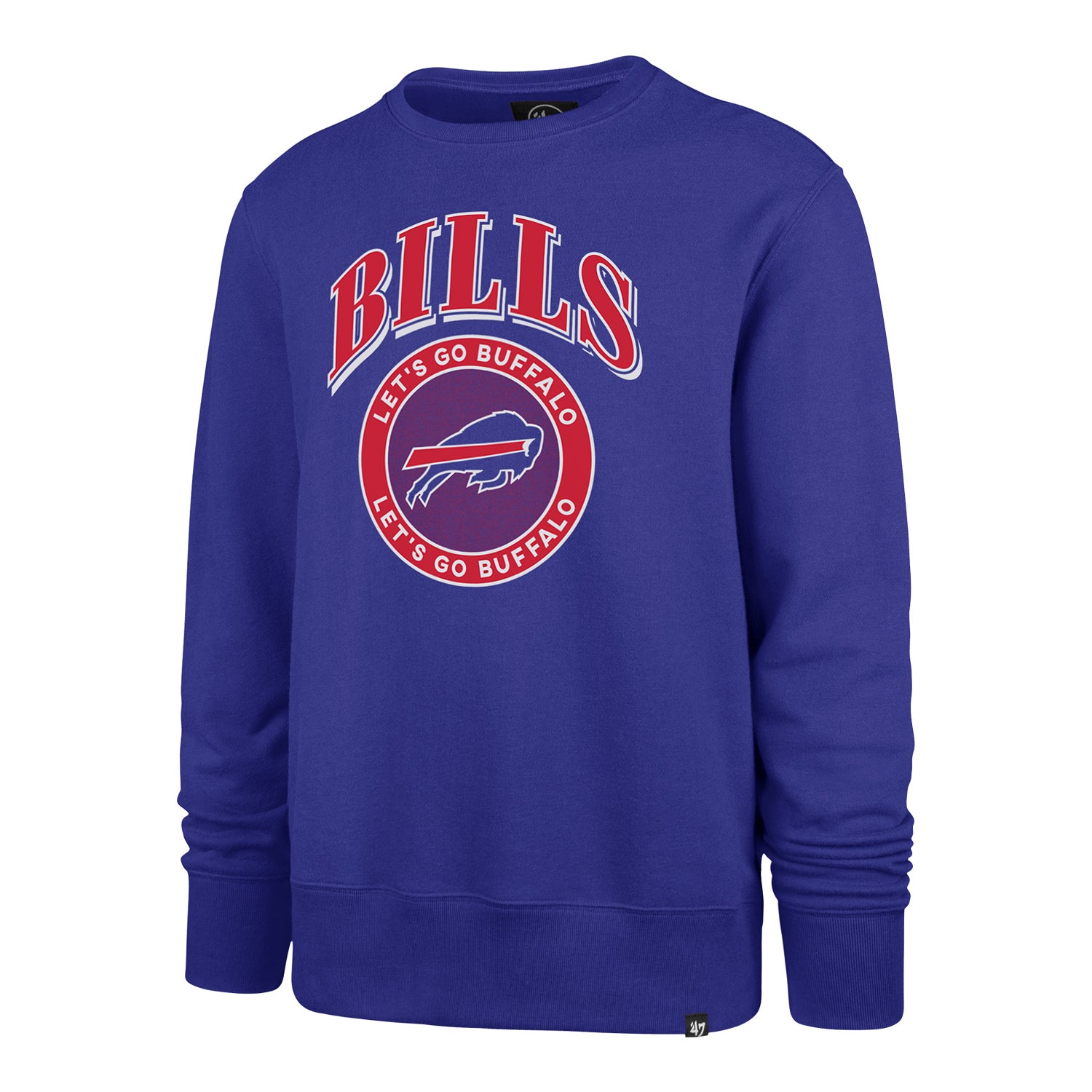 Buffalo Bills '47 Brand Lets Go Buffalo Headline Crewneck In Blue - Front View