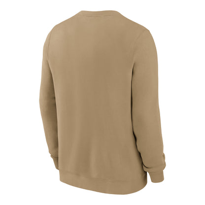 Buffalo Bills Nike Rewind Classic Logo Crew Neck In Tan - Back View