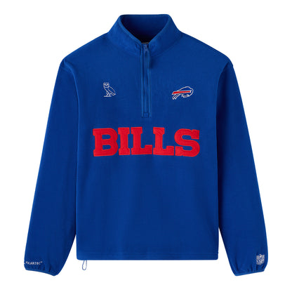 Buffalo Bills OVO x NFL Polartec Polarfleece Mock Neck In Blue - Front View