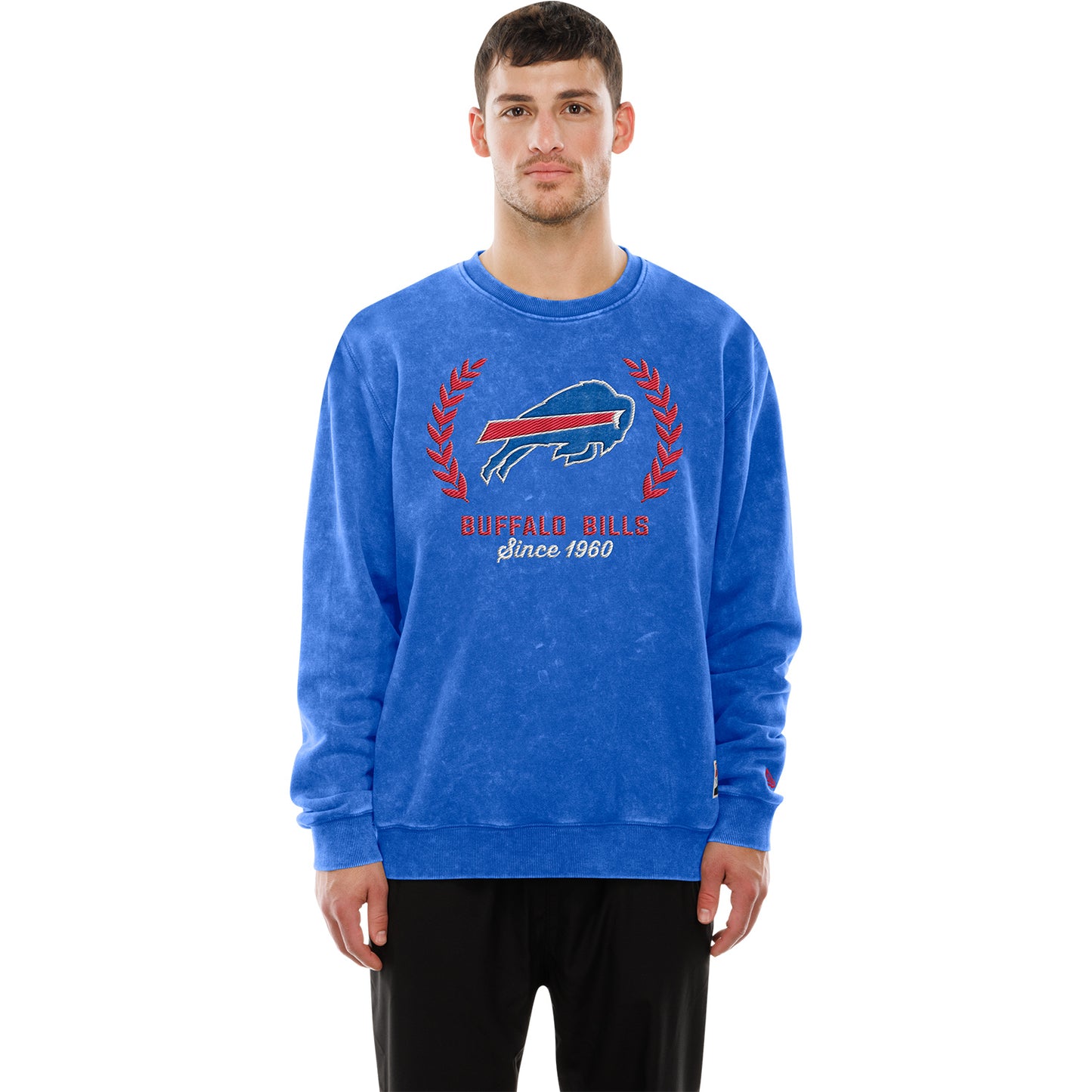 Buffalo Bills Mineral Wash Primary 1960 Crew In Blue - Front View