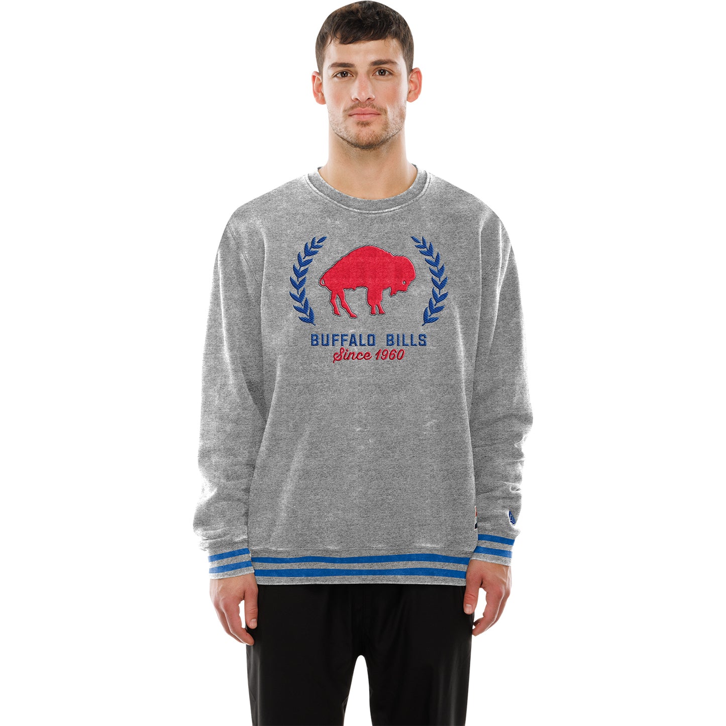 Bills New Era Classic Helmet Crew In Grey - Front View