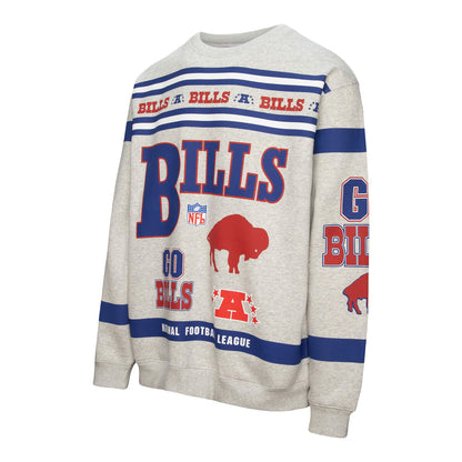Mitchell & Ness Bills Mafia Large Print Sweater In Grey - Side View