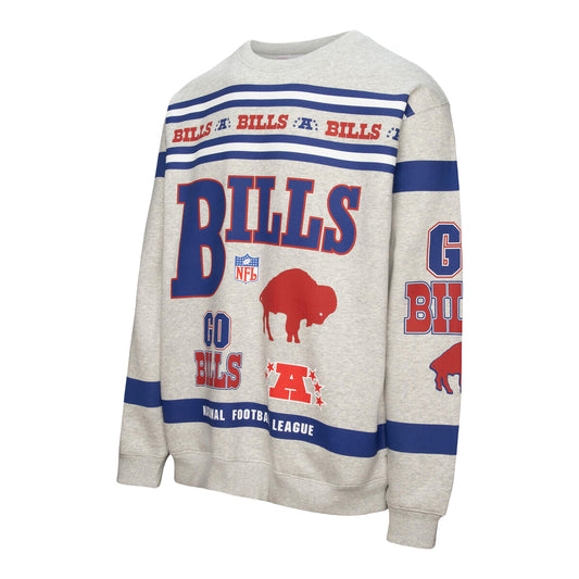 Mitchell & Ness Bills Mafia Large Print Sweater In Grey - Side View