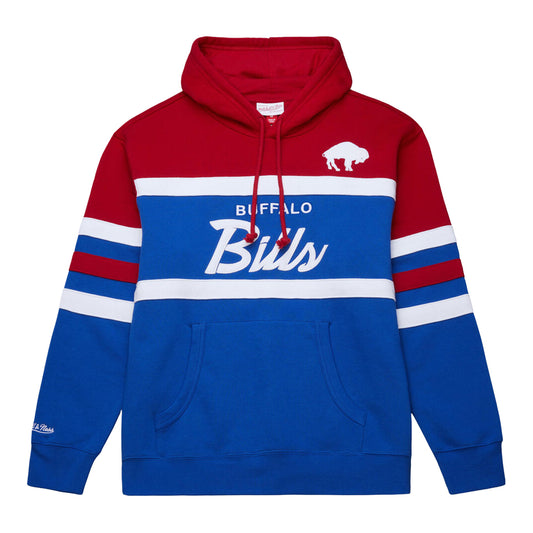 Buffalo Bills Mitchell & Ness Coaches Hoodie In Blue - Front View