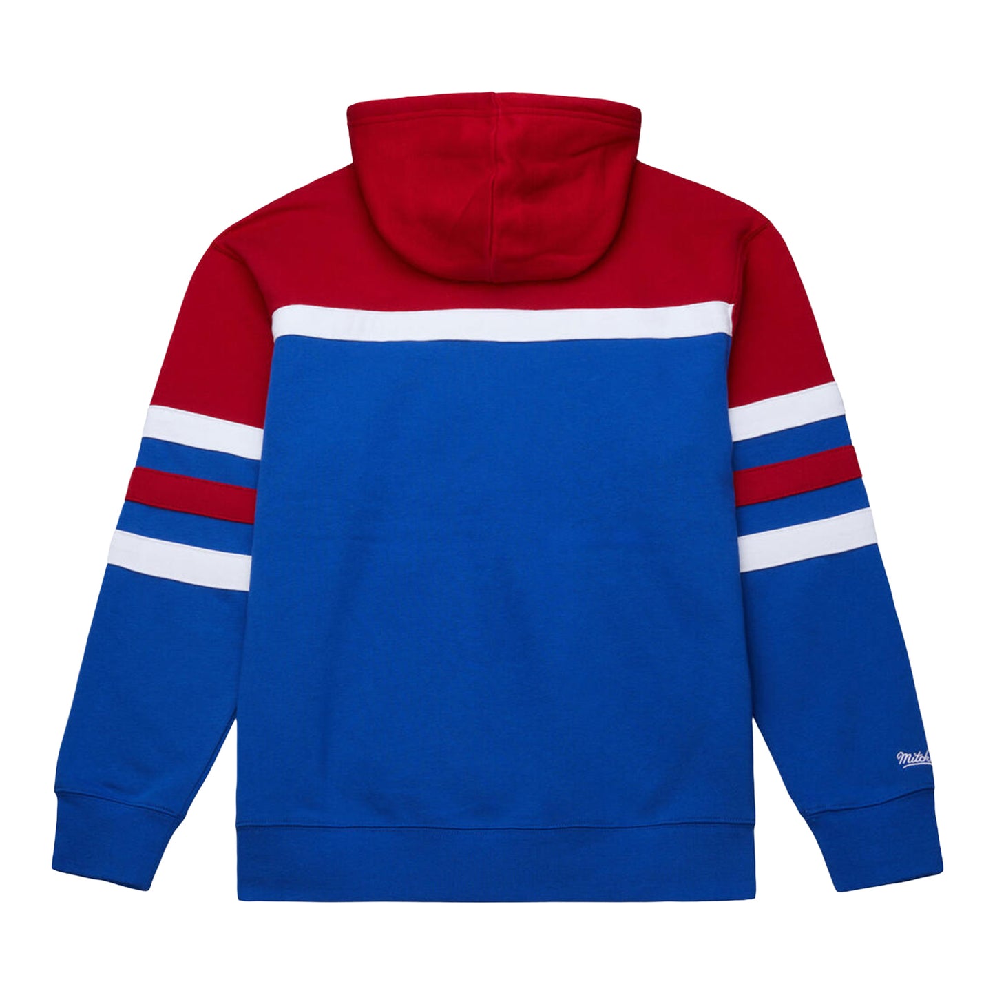 Buffalo Bills Mitchell & Ness Coaches Hoodie In Blue - Back View