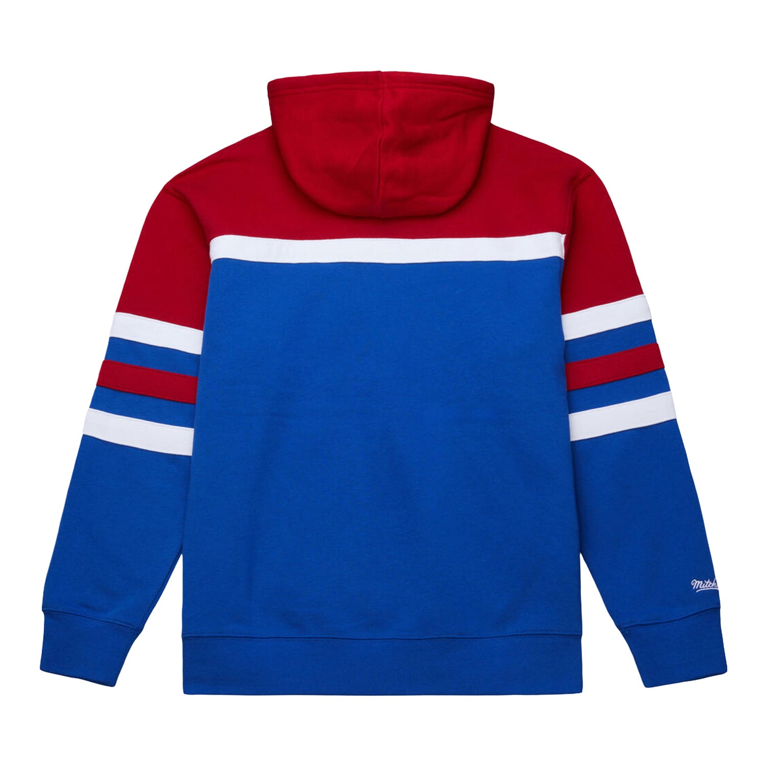 Buffalo Bills Mitchell & Ness Coaches Hoodie In Blue - Back View