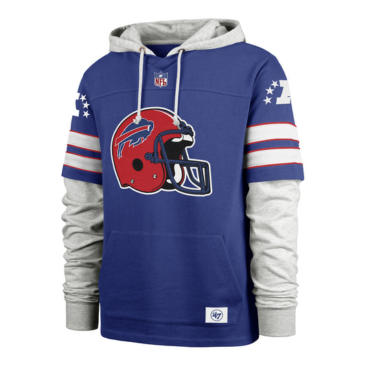 Buffalo Bills '47 Brand Retro Helmet Lacer Hoodie In Blue - Front View