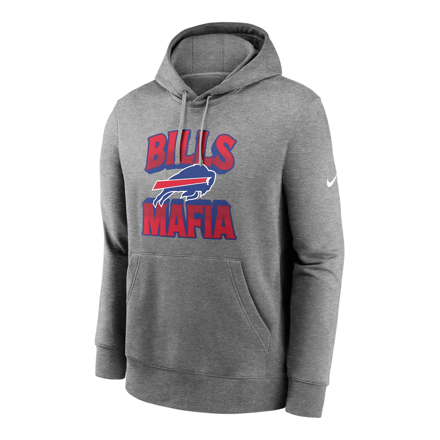 Nike Bills Mafia Club Fleece Hooded Sweatshirt In Grey - Front View