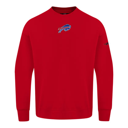 Buffalo Bills Classic Icon Drop Shoulder Crew In Red - Front View