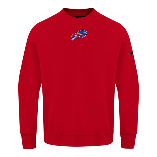 Buffalo Bills Classic Icon Drop Shoulder Crew In Red - Front View