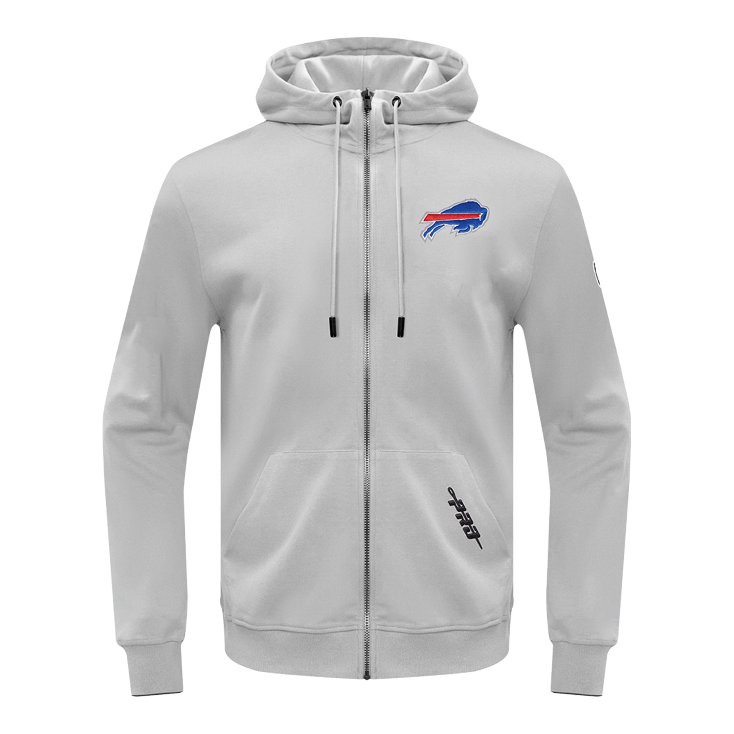 Buffalo Bills Pro Standard Classic Icon Drop Shoulder Full-Zip Sweatshirt In Grey - Front View
