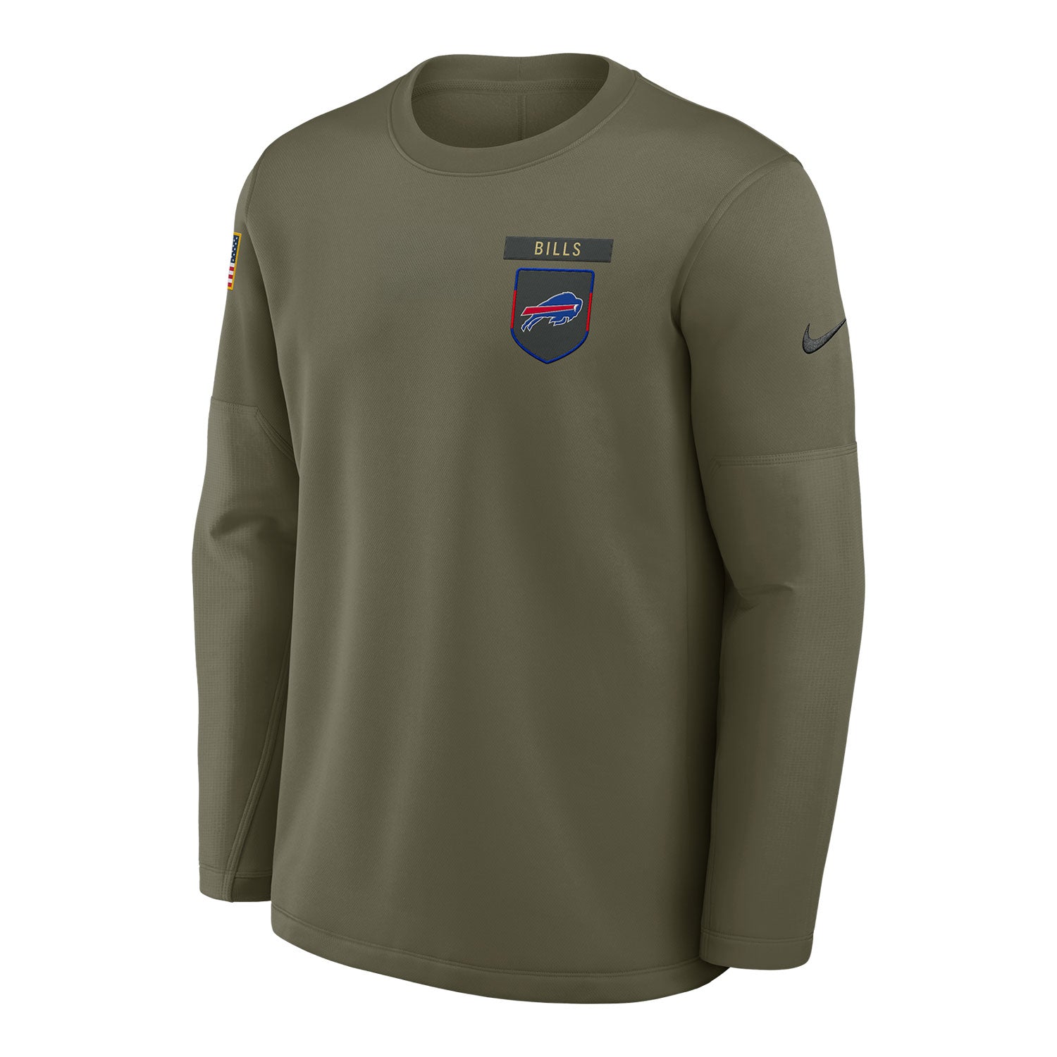 Buffalo Bills Nike 2025 Salute to Service Midweight Crewneck Sweatshirt In Green - Front View