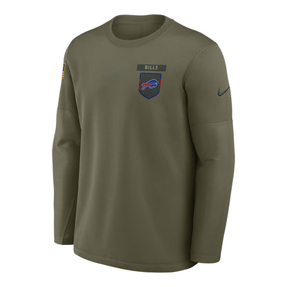 Buffalo Bills Nike 2025 Salute to Service Midweight Crewneck Sweatshirt In Green - Front View
