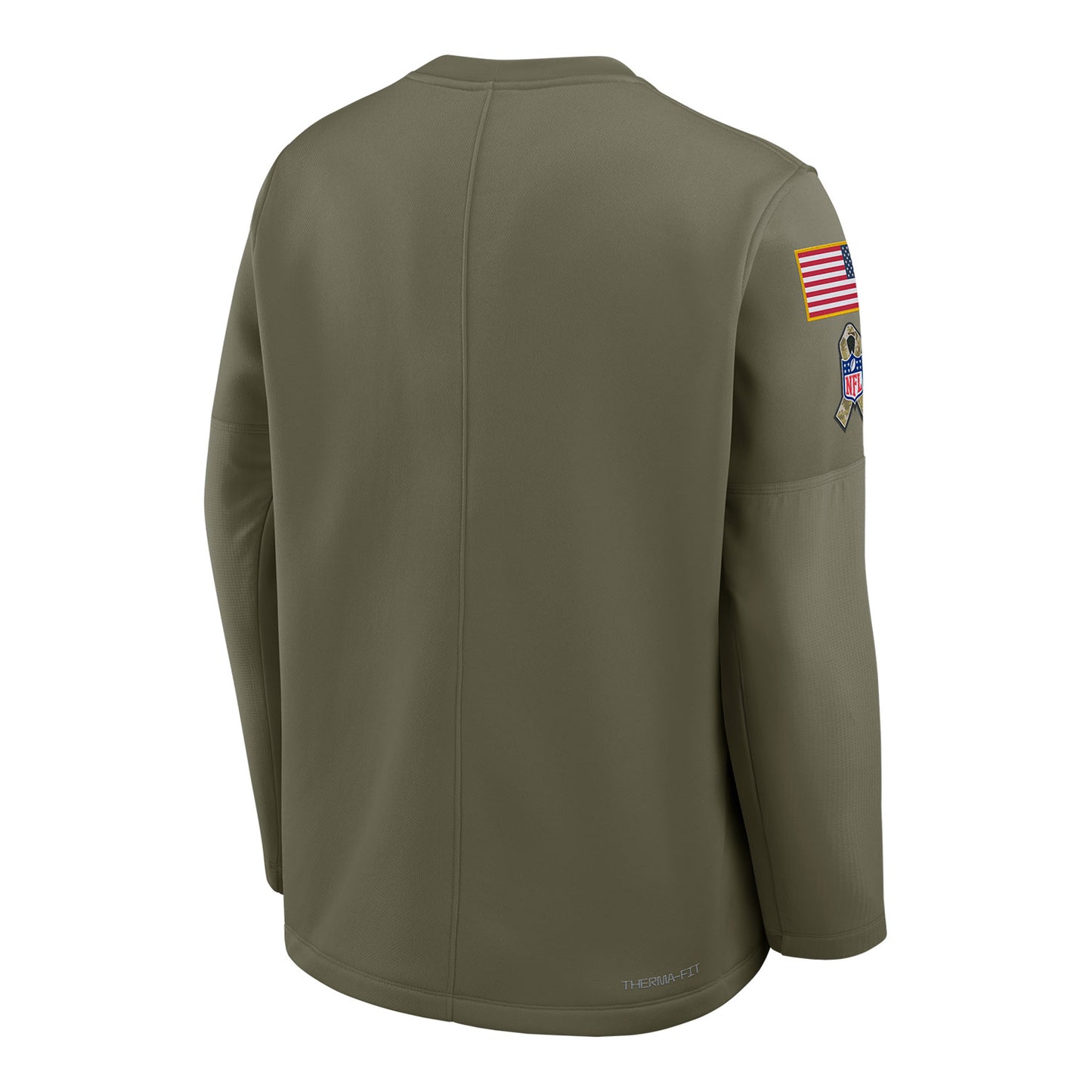 Buffalo Bills Nike 2025 Salute to Service Midweight Crewneck Sweatshirt In Green - Back View