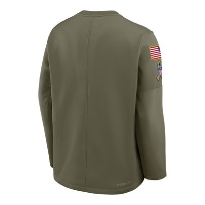 Buffalo Bills Nike 2025 Salute to Service Midweight Crewneck Sweatshirt In Green - Back View