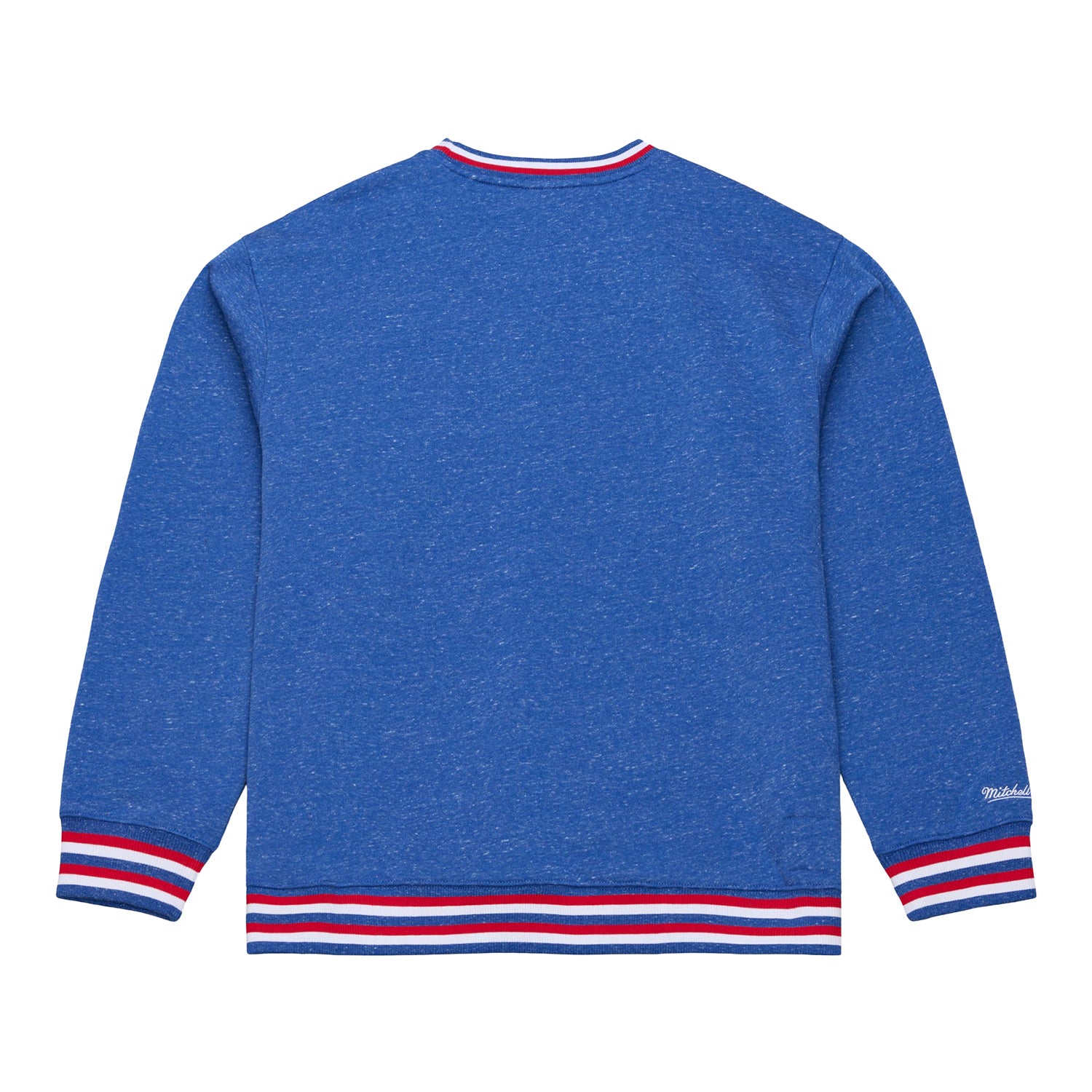 Buffalo Bills Mitchell & Ness Winning Streak Fleece Crew In Blue - Back View