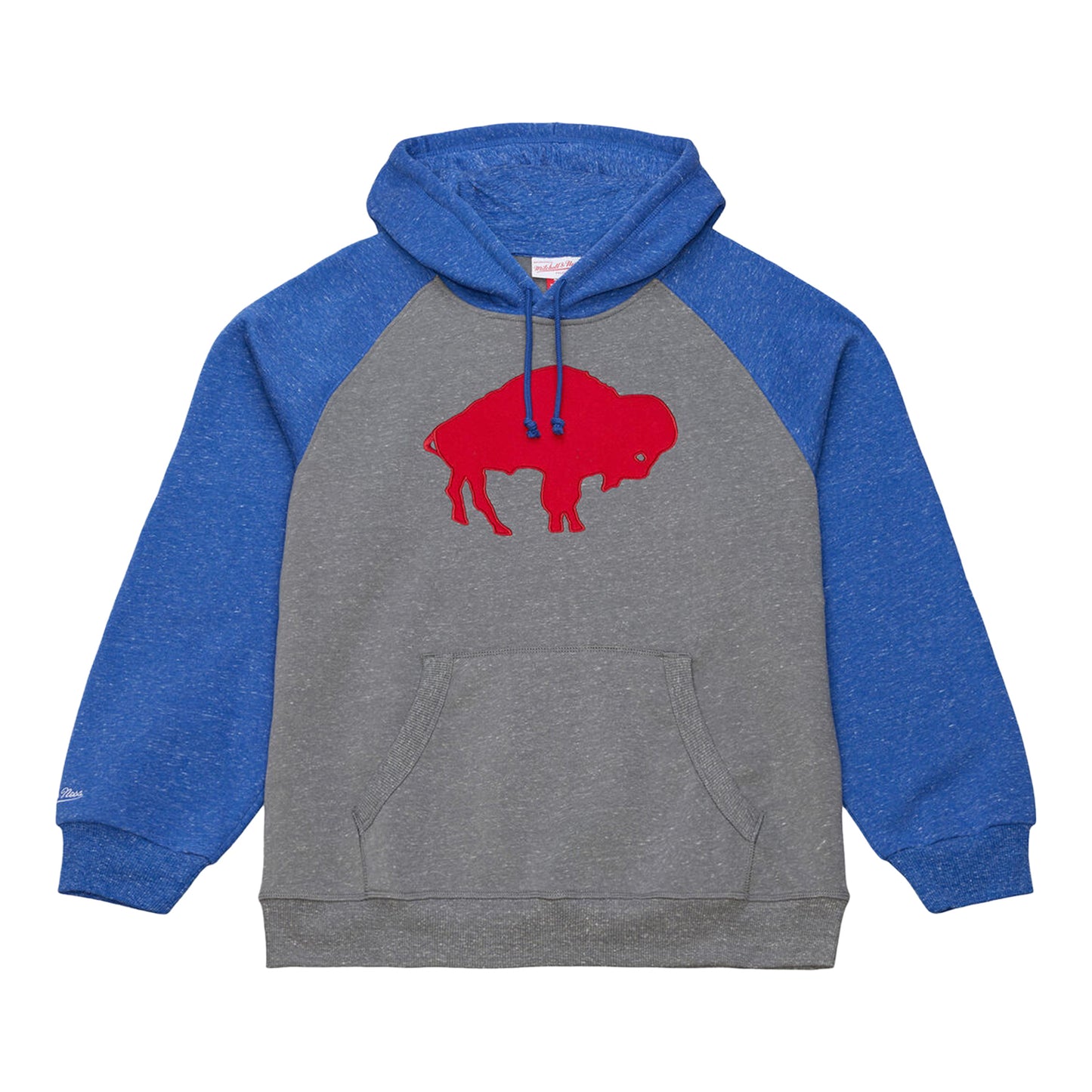 Buffalo Bills Mitchell & Ness Winning Streak Classic Raglan Hoodie In Grey - Front View
