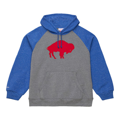 Buffalo Bills Mitchell & Ness Winning Streak Classic Raglan Hoodie In Grey - Front View