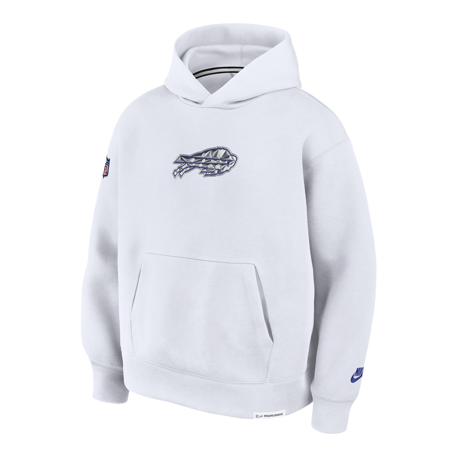 Buffalo Bills Nike Elevated Rivalry Pull Over Hoodie In White - Front View