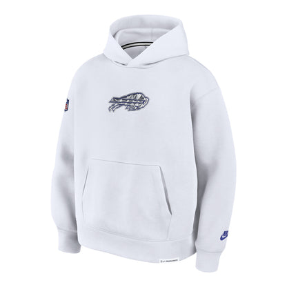 Buffalo Bills Nike Elevated Rivalry Pull Over Hoodie In White - Front View
