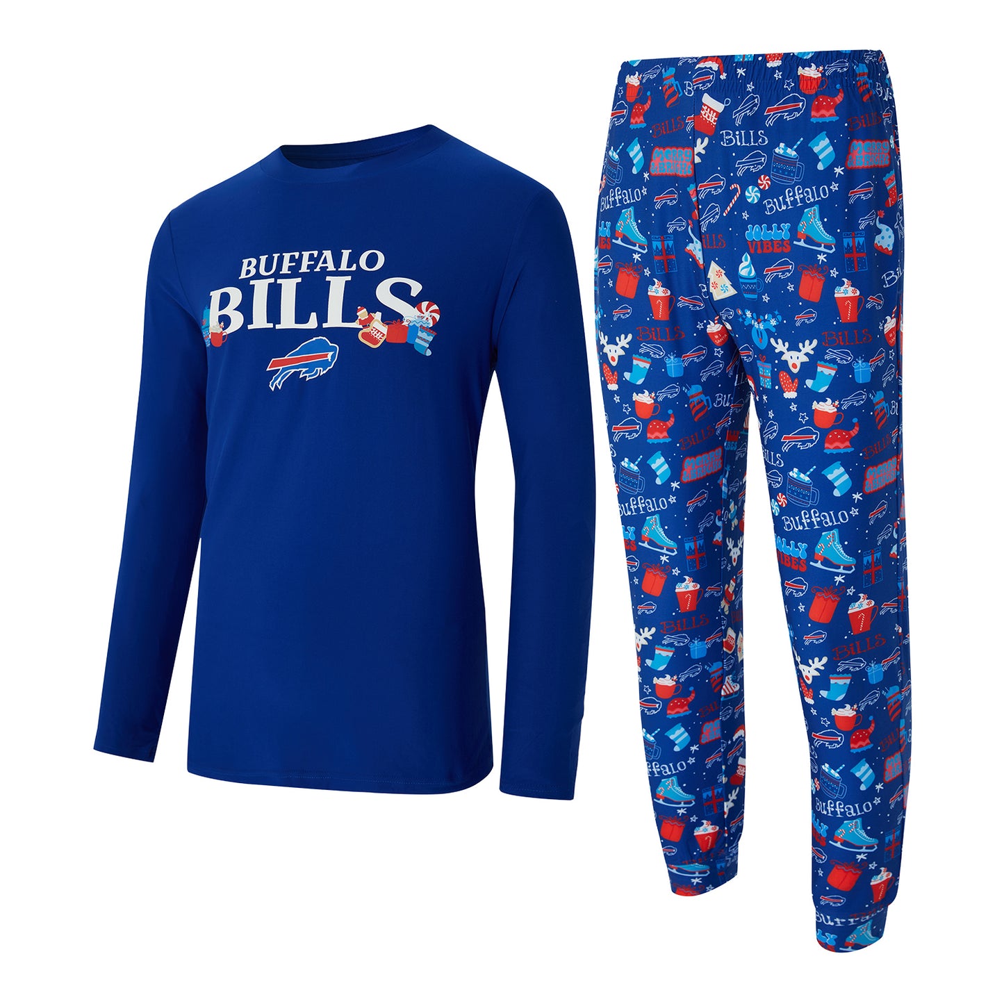 Buffalo Bills Chesnut Holiday Set In Blue - Front View