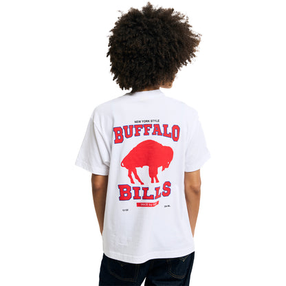 Buffalo Bills GOLF WANG x Bills Sauce Unisex Classic T-Shirt In White On Model - Back View